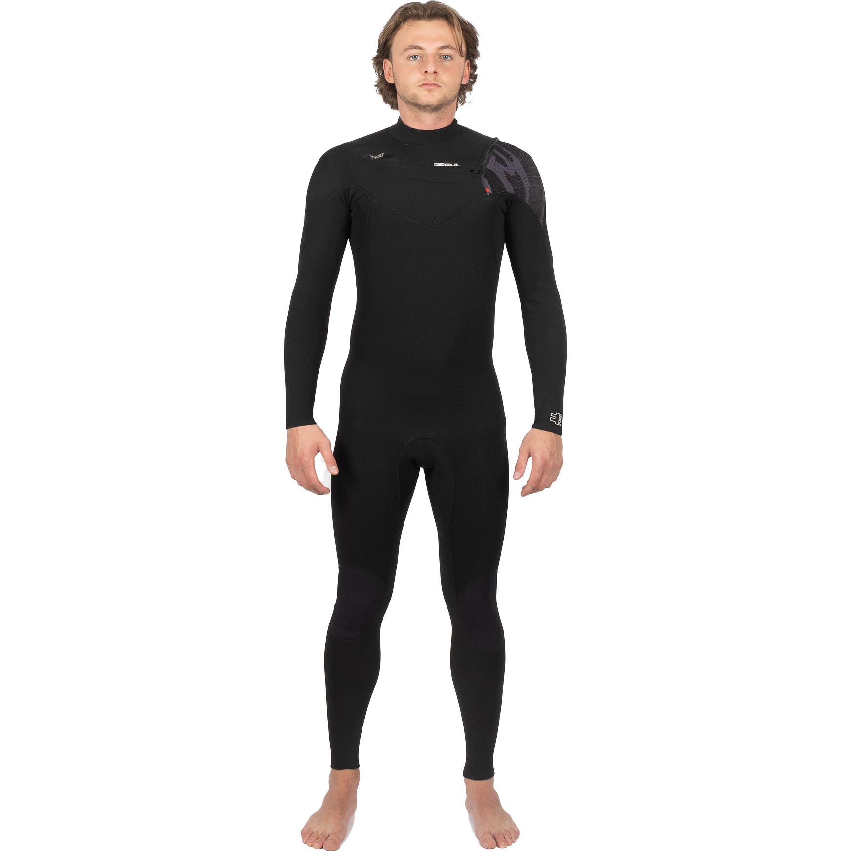 2025 Gul Mens Response Echo 3/2mm Chest Zip Wetsuit RE1327-C1 - Black / Contour Camo